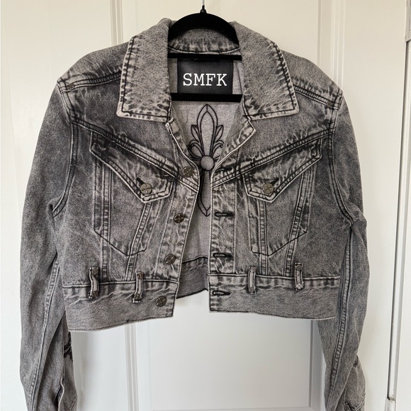 SMFK Women's Gray Denim Jacket - Picture 1 of 5